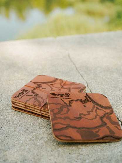 Leather Greenway Coaster Set
